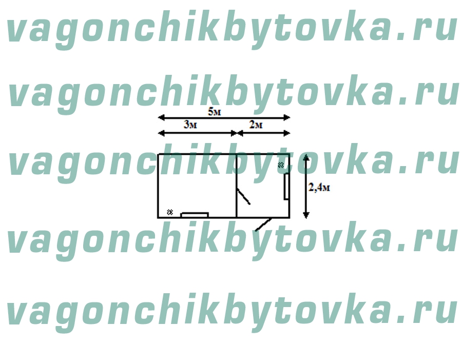 Дачная жилая бытовка из БК 5м